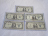 Lot of 5 1957 Silver Note Dollar Bills