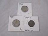 3, Pre1940 Buffalo Nickels 1930, 1934D, & 1935S