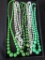 Lot of 5 Green Costume Jewelry Beaded Necklaces