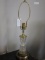 Vintage Cut Glass & Brass Lamp No Shade