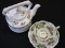 Lot of 3, Teapot with Lid, Cup & Saucer