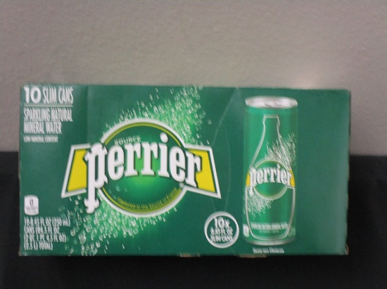 10 Slim Can Pack of Perrier Sparkling Water