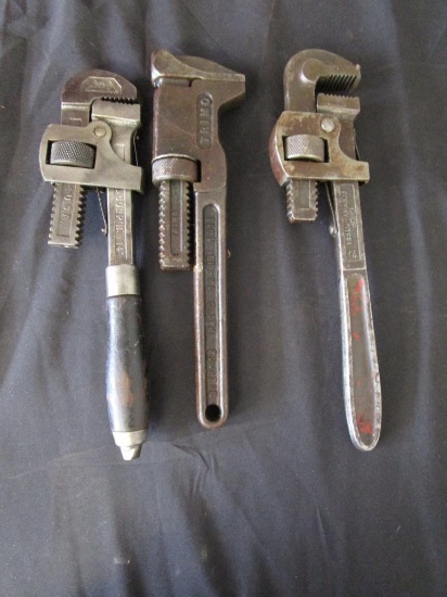 Lot of 3 Vintage Pipe Wrenches