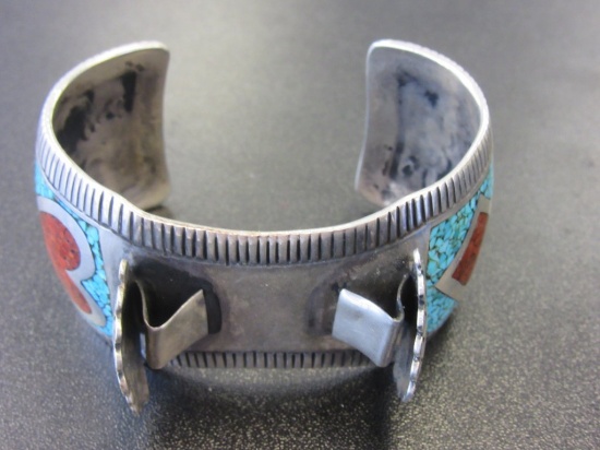 Beautiful Silver Navajo Trade Watch Bangle