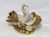 Harmony Kingdom Pillow Talk SWANS Trinket Box