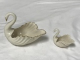 Lot of 2 LENOX  Porcelain Swans 4 1/2