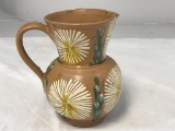 Hand painted Art Pottery vase pitcher signed