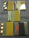 Lot of 5 Glass Coasters, 5 inches Square