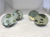 Lot of 4 Warren Kimble Hand Painted Plates