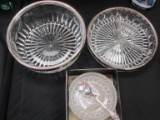 Lot of 3 Cut Glass Bowls with Silver Plate