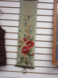 Vintage 36 inch Needlepoint/ Brass Wall Hanging