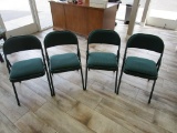 Lot of 4 Green Folding Chairs