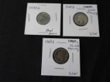 Lot of 2 Silver Mercury Dimes & 1 Steel Penny
