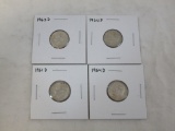 Lot of 4 D Mint Mark Silver Dimes