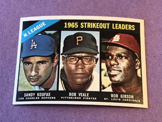 1966 Topps #225 Strikeout Leaders Koufax Gibson