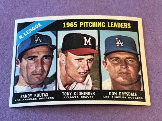 1966 Topps #223 NL Pitching Leaders, Koufax