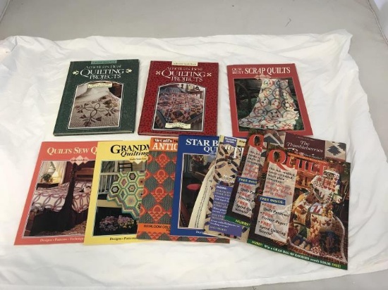 Lot of Quilting Books and magazines
