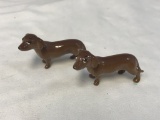 Lot of 2 Vintage Bone China Dachshund Figures