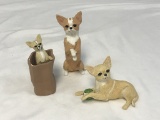 Lot of 3 CeCe's  Hand painted Chihuahua Figures