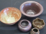 Lot of 5 Signed Hand Made Pottery Items