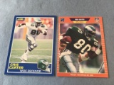 CHRIS CARTER Lot of 2 1989 Football Rookie Cards