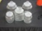 Lot of 5 glass Canisters with Lids