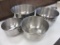Lot of 4 Stainless Steel Mixing Bowls