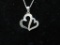 925 Silver Double heart pendent and Necklace