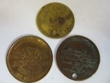 Lot of 3 Old Tokens & Chips