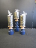 Set of 3 Modern Candle Holders and 3 Candles