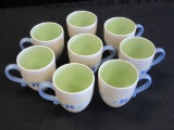 Lot of 8 Pfaltzgraff Yellow Floral Mugs