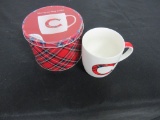 New Monogram Letter C Cup In a Red Plaid Tin