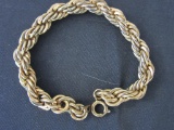 Gold Tone Twisted Linked Chain Bracelet
