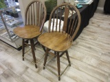 Lot of 2 - 28 inch Bar Height Swivel Chairs