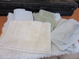 Lot of 2 Rugs, 4 Shower Curtains & 1 Towel Mat