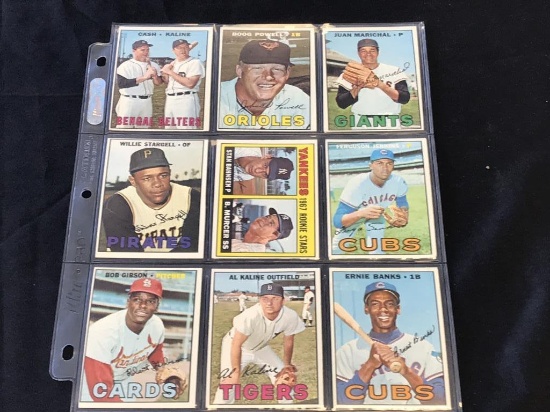 1967 Topps Baseball Cards Lot of 9 Stars & HOF