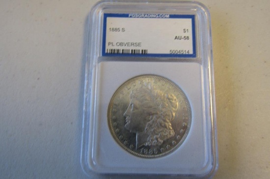 1885-S Morgan Dollars CC $1 AU-58