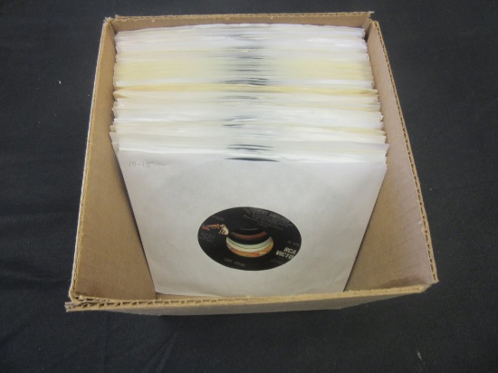 Box Lot of 50 - 45 RPM Juke Box Records