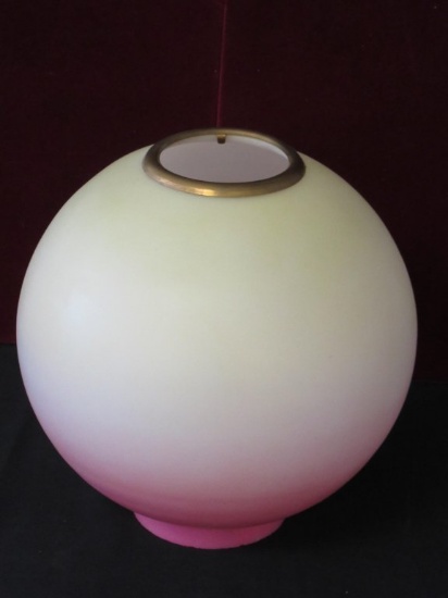 Vintage 11 inch Glass Pink & Cream Dome Shade