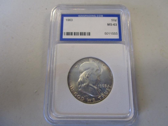 Graded 1963 Franklin Half Dollar MS-63