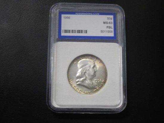 Graded 1956 Franklin, Half Dollar MS-63 FBL