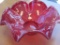 Red Scallop Shape Glass Bowl