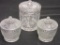 Lot of 3 Glass Canisters with Lids