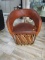 Rustic Leather and Wood Weaved Chair