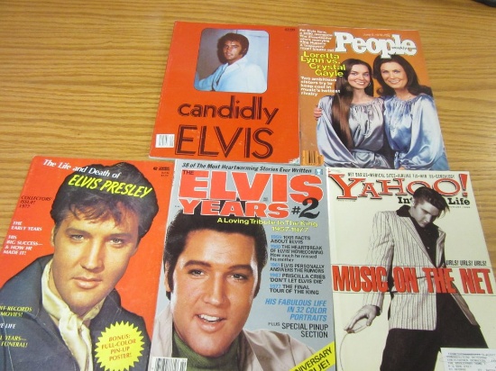 Lot of 5 Vintage Magazines, 4 Elvis, 1 People