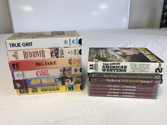 Lot of 14 VHS & DVD Western Movies-John Wayne