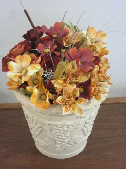 Lot of Autumn Color Artificial Flowers in A Pot