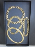 Lot of 4 Gold Tone Costume Jewelry Necklaces