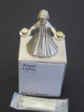 Silver Plate Angel Lights with Candles