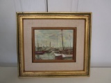 Framed Roberto Meser Oil on Canvas Painting